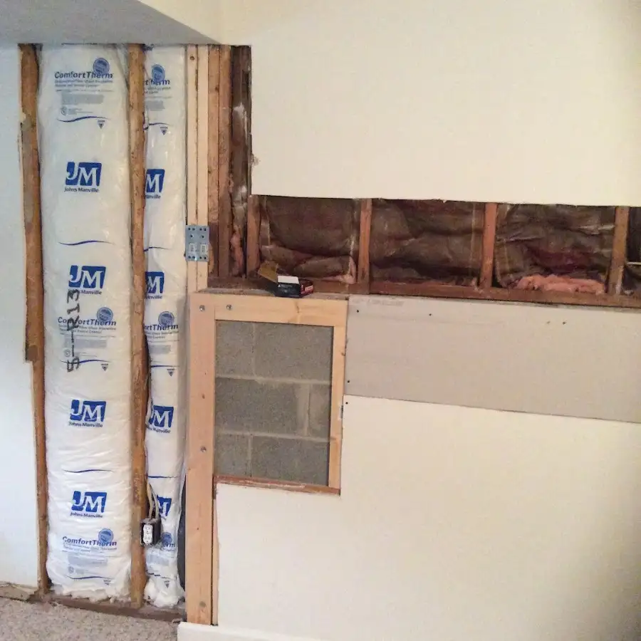 Wall insulation replacement during Contents Cleaning & Restoration in Linganore